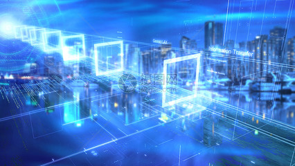 城市科技 電子背景下的未來圖景